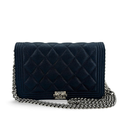 Chanel Boy Wallet on Chain Quilted Caviar Mini