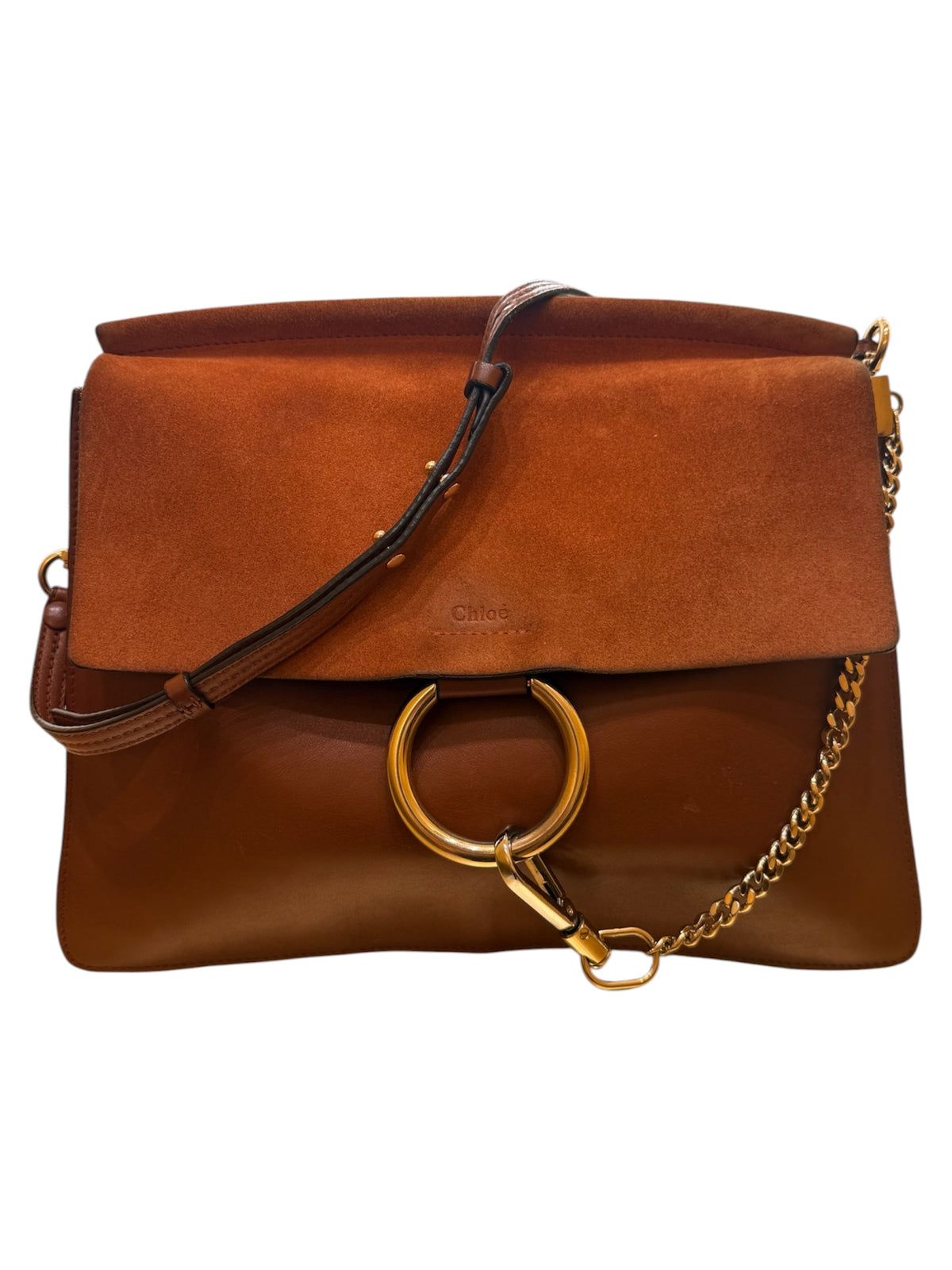 Chloe Faye Chain Leather and Suede Mini