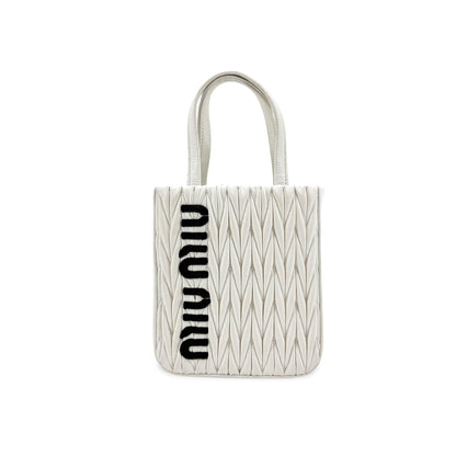 Miu Miu Matelassé Nappa Leather Top Handle Bag Leather Product Image