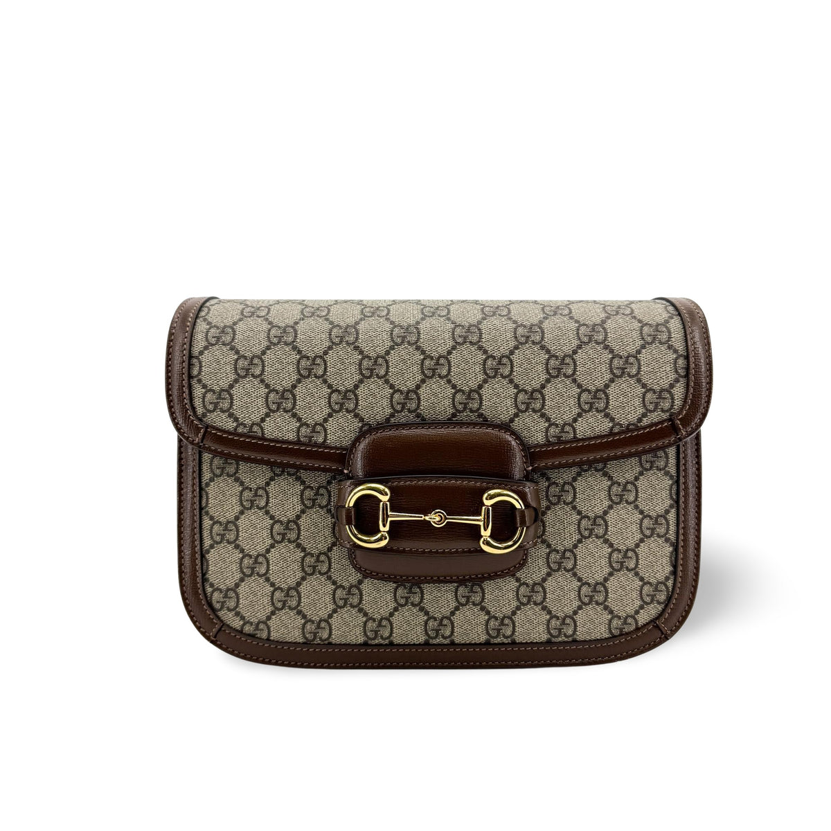 Gucci Horsebit 1955 GG Coated Canvas with Leather Small