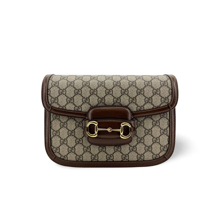 Gucci Horsebit 1955 GG Coated Canvas with Leather Small