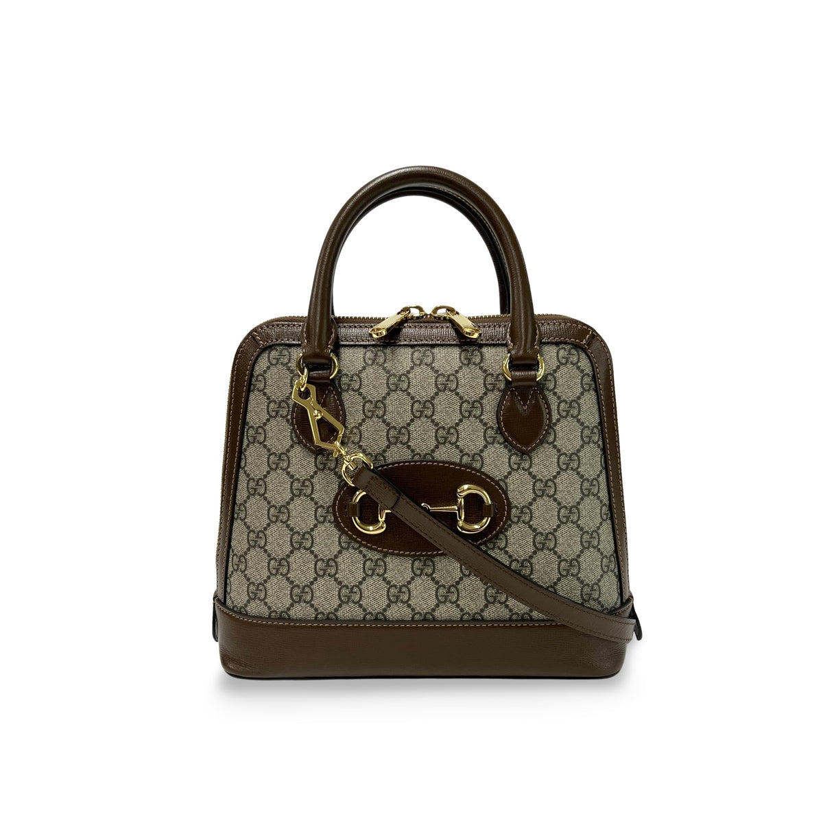 Gucci Horsebit 1955 GG Coated Canvas with Leather Medium