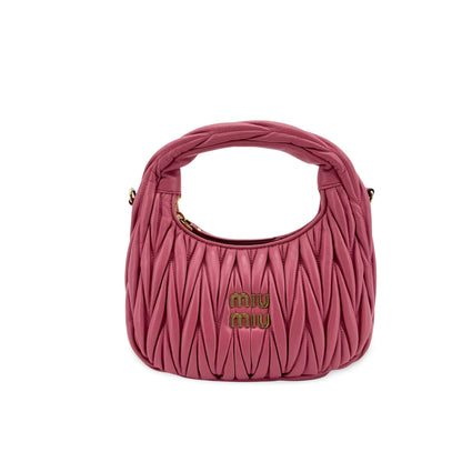 Miu Miu Wander Hobo Matelasse Satin Mini