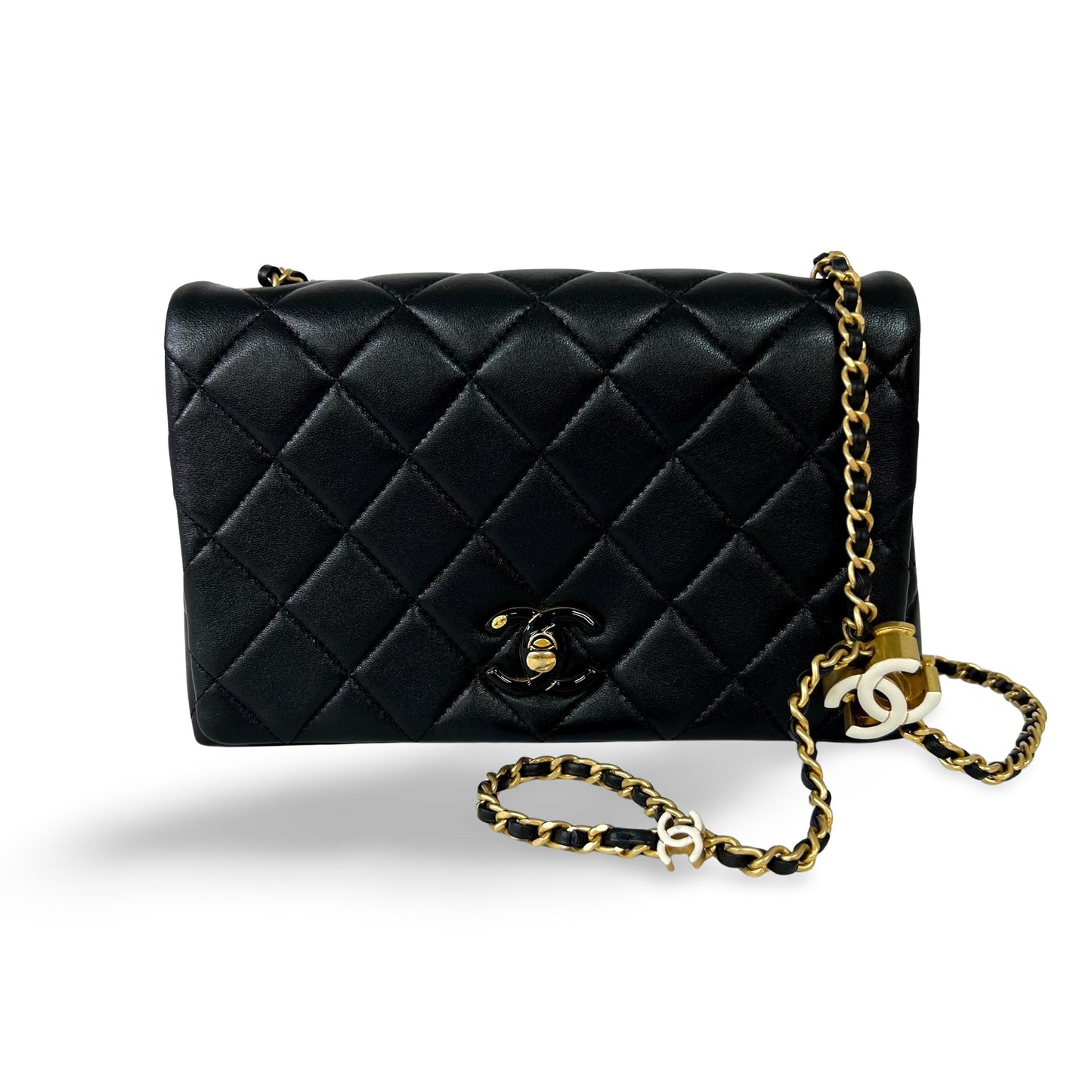 Chanel Enamel Multi CC Chain Flap Bag Quilted Lambskin Mini