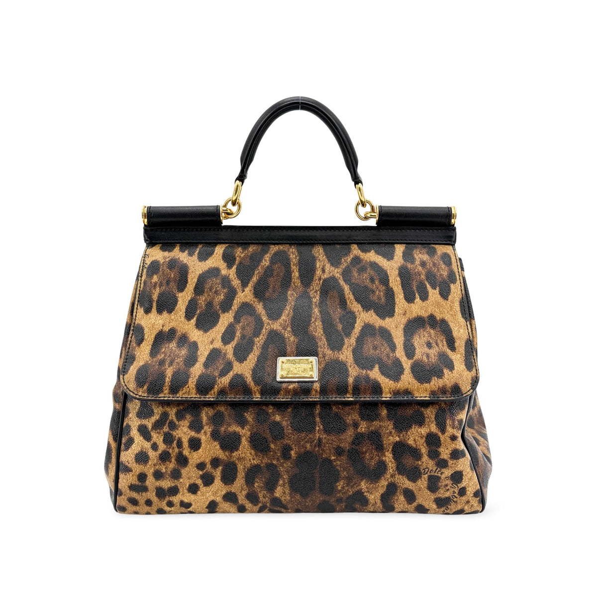 Dolce & Gabbana Miss Sicily Leopard Print Leather Medium
