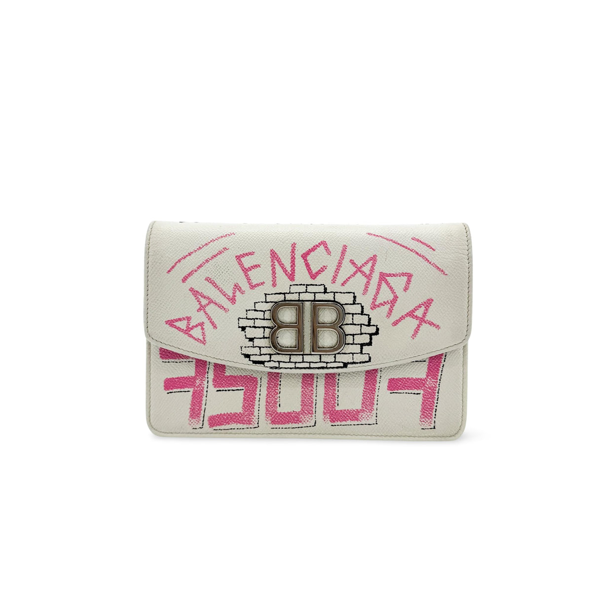 Balenciaga BB Graffiti Chain Leather Small