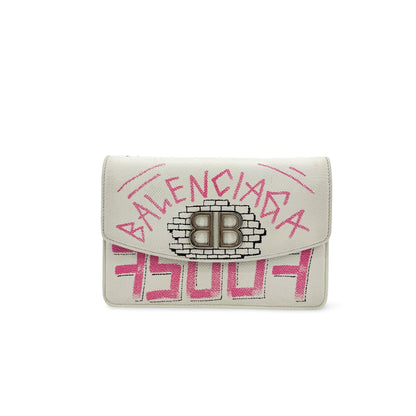 Balenciaga BB Graffiti Chain Leather Small