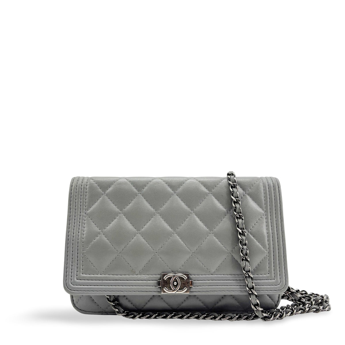 Chanel Boy Clutch Quilted Leather Medium