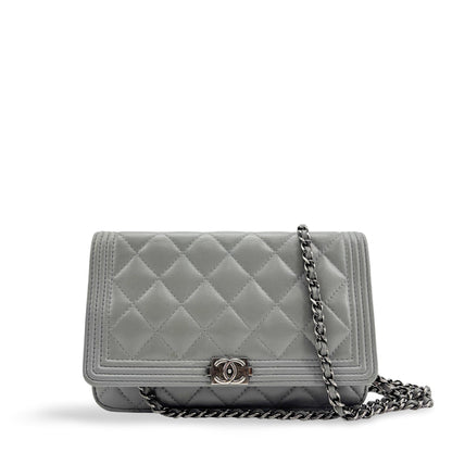 Chanel Boy Clutch Quilted Leather Medium