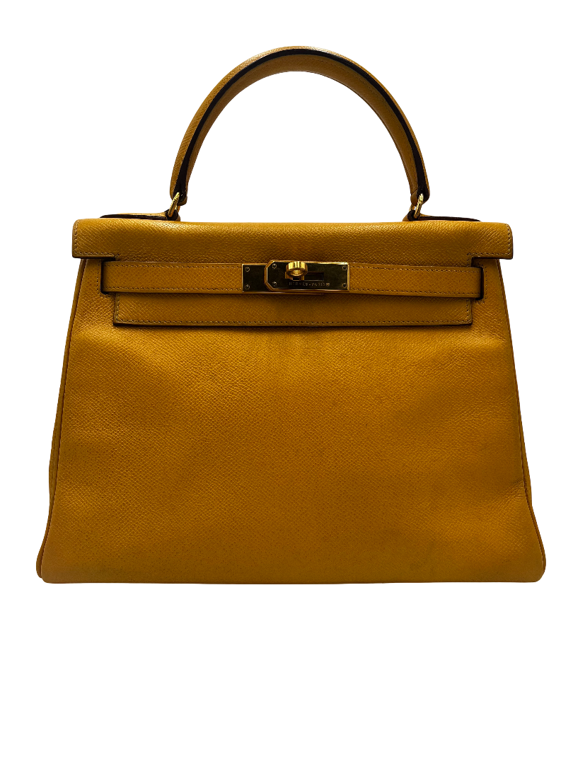 Hermes Kelly 32 Graine Couchevel Yellow leather 28