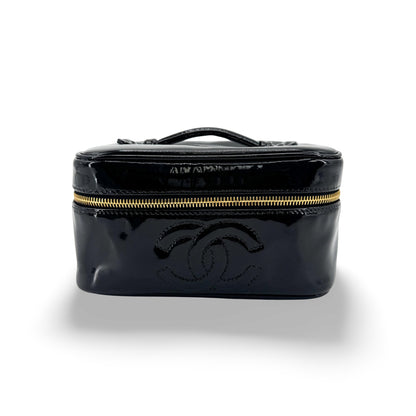 Chanel Vintage Timeless Cosmetic Case Patent Large
