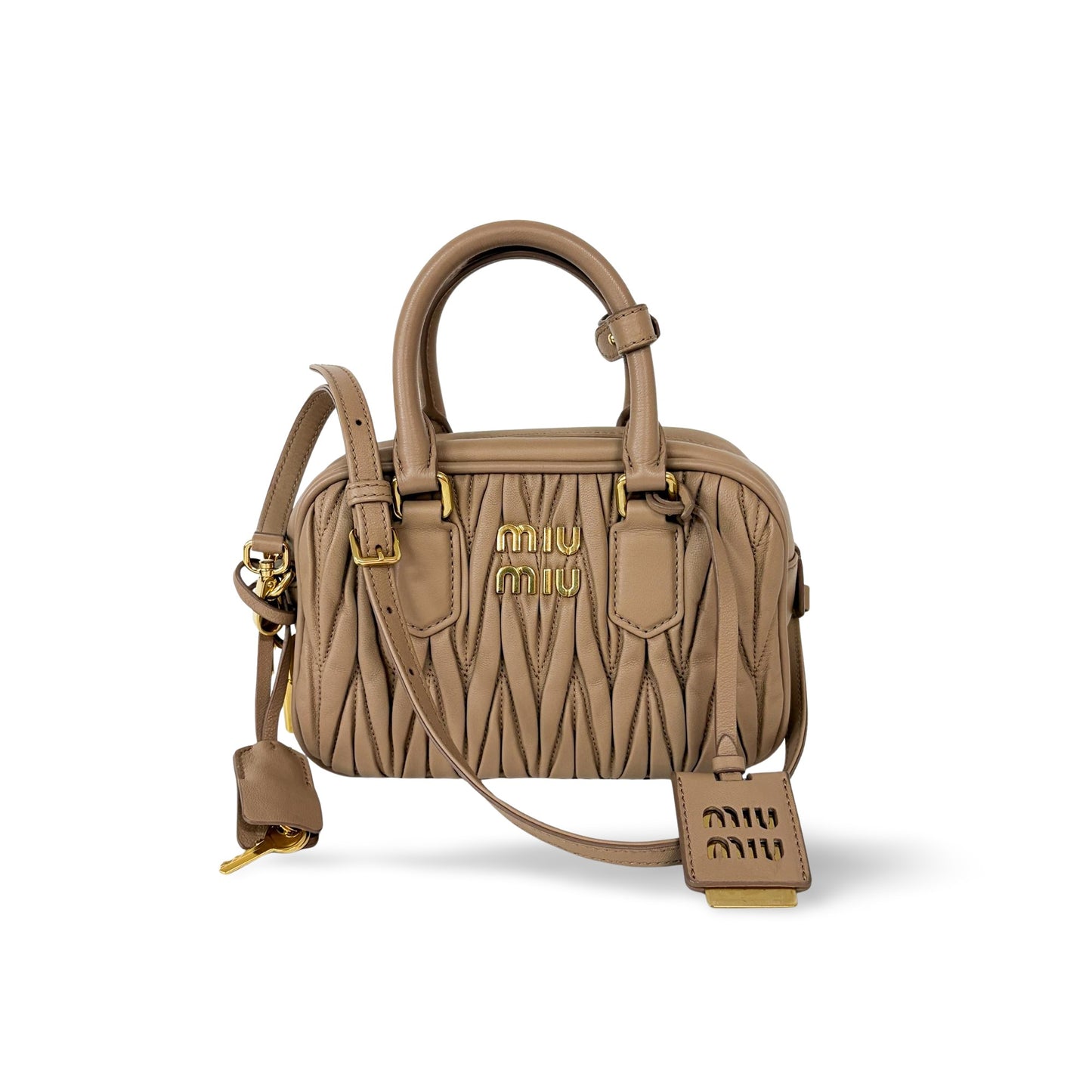 Miu Miu Arcadie Top Handle Bag Matelasse Leather Small