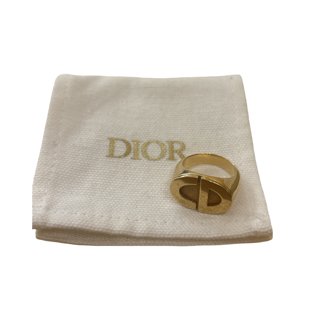 Christian Dior Vintage Feather Cocktail Crystal Embellished Metal with Glass and Enamel Product Image