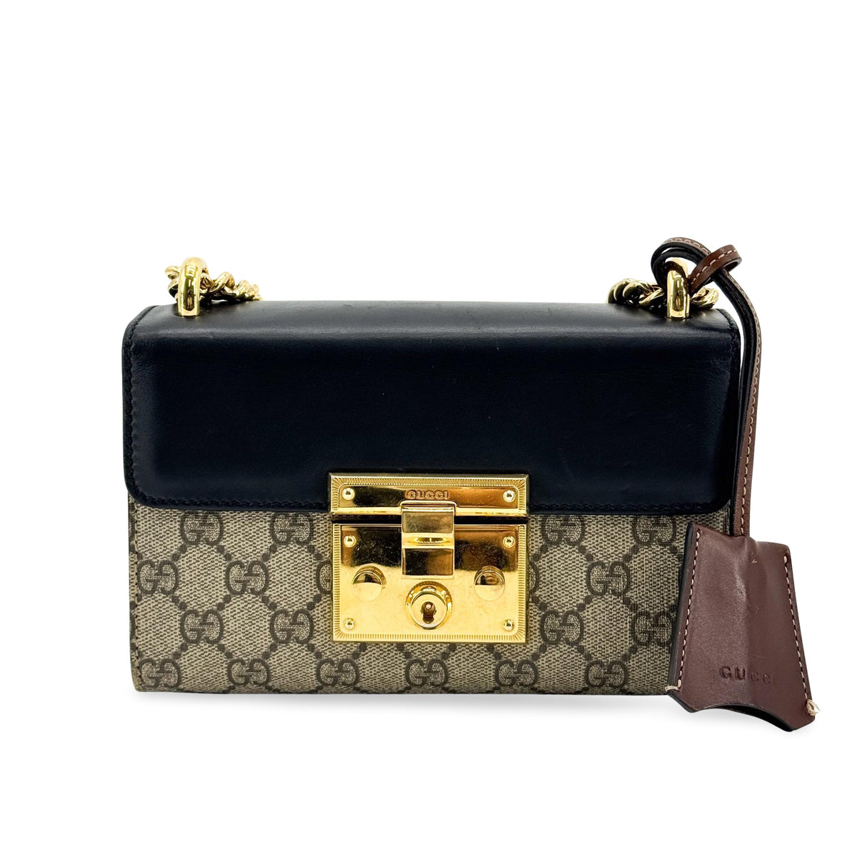 Gucci Padlock Top Handle GG Coated Canvas and Leather Small