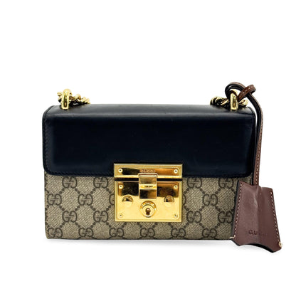 Gucci Padlock Top Handle GG Coated Canvas and Leather Small