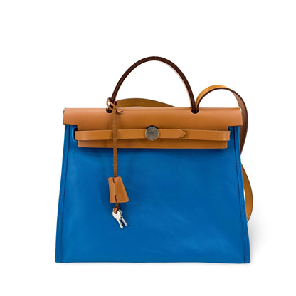 Hermes Herbag Zip Verso Leather and Toile 31