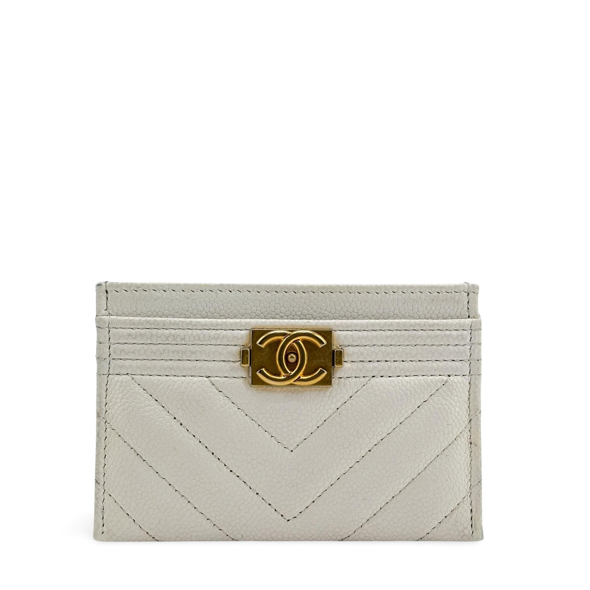 Chanel Boy Card Holder Chevron Caviar Product Image