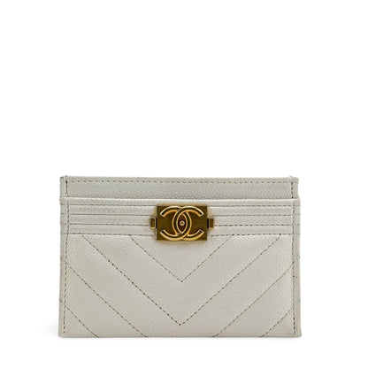 Chanel Boy Card Holder Chevron Caviar Product Image