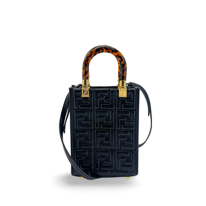 Fendi Sunshine Shopper Striped Suede Large
