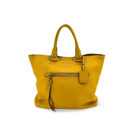 Prada Front Pocket Convertible Tote Leather Large