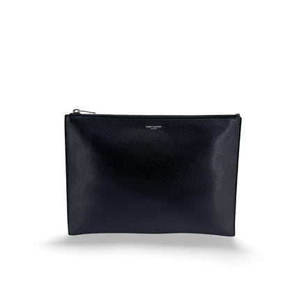 Saint Laurent Letters Zip Clutch Leather Large