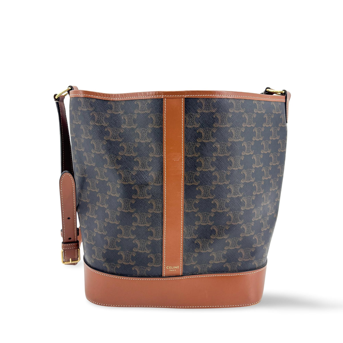 Celine Bucket Triomphe Coated Canvas Small