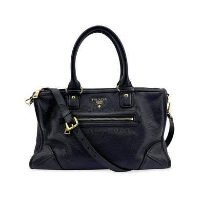 Prada Front Zip Convertible Satchel Vitello Phenix Medium