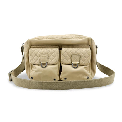 Chanel Sport Line Double Pocket Zip Messenger Leather Medium
