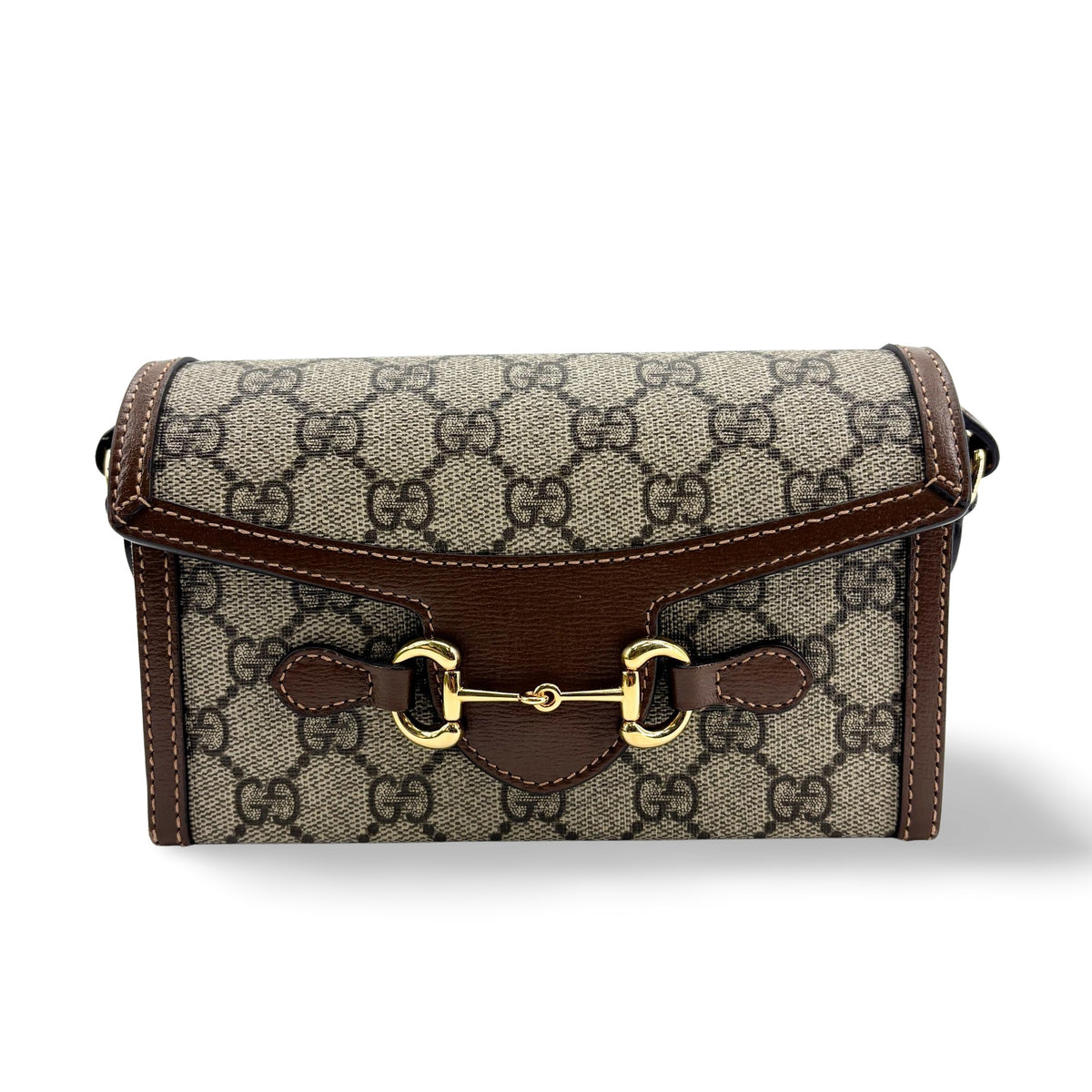 Gucci Horsebit 1955 Flap GG Coated Canvas Mini