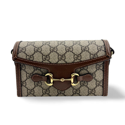Gucci Horsebit 1955 Flap GG Coated Canvas Mini