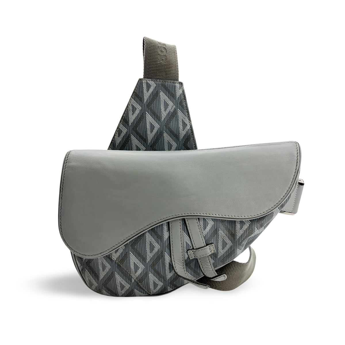 Christian Dior Saddle Sling Leopard Printed Oblique Canvas with Leather Product Image