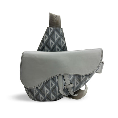 Christian Dior Saddle Sling Leopard Printed Oblique Canvas with Leather Product Image