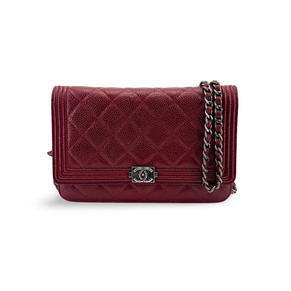 Chanel Boy Wallet on Short Chain Quilted Lambskin Product Image