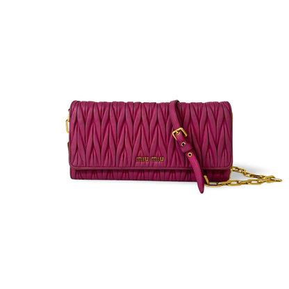 Miu Miu Shoulder Matelasse Leather mini