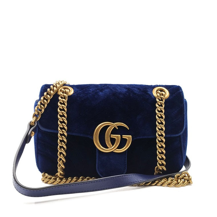 Gucci GG Marmont Flap Matelasse Velvet Mini