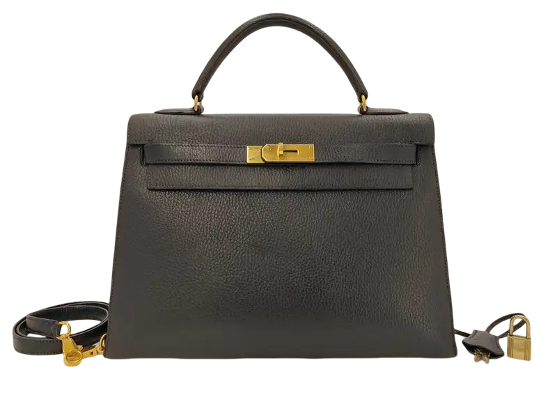 Hermes Kelly Black Box Calf with Gold Hardware 32