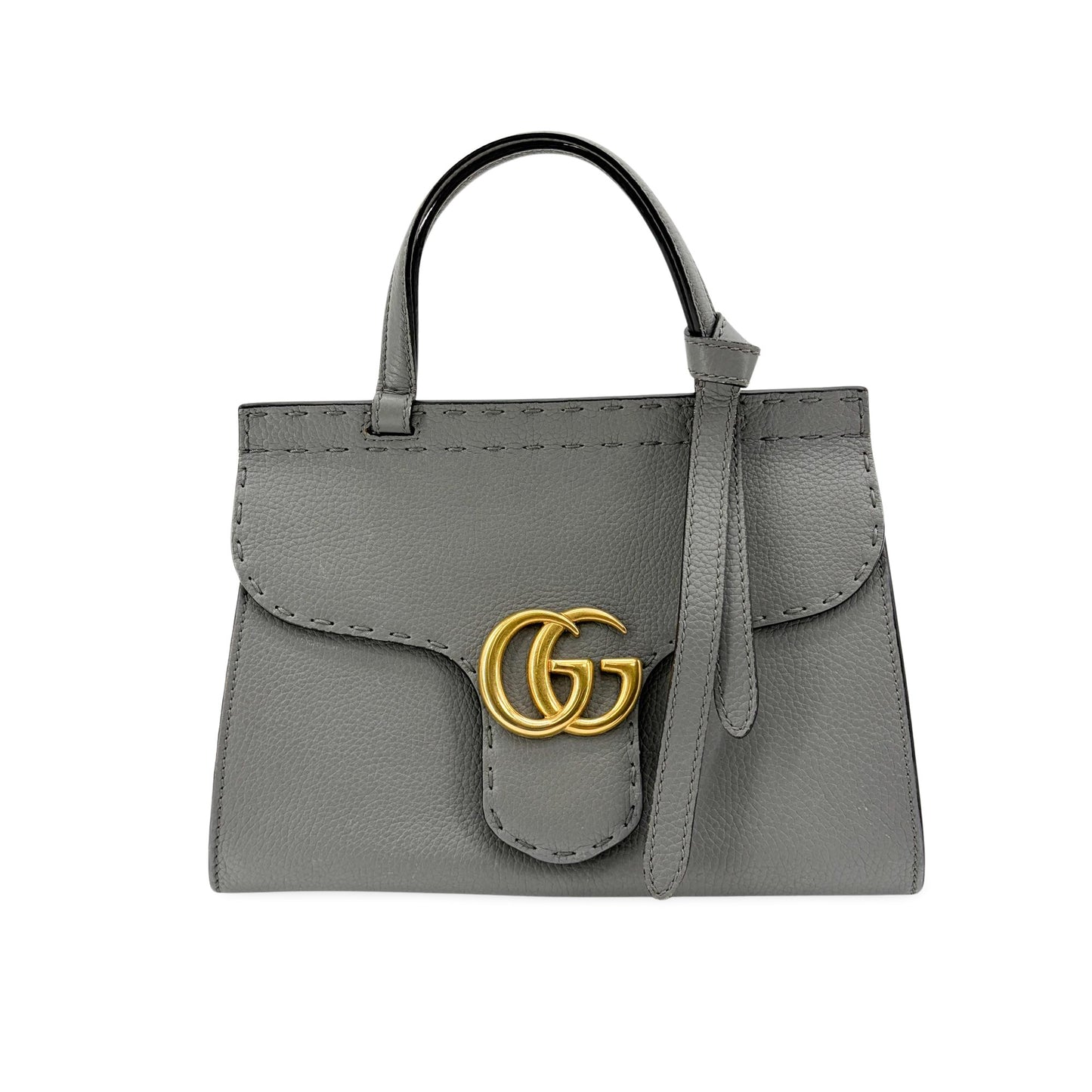 Gucci GG Marmont Animalier Top Handle Leather Medium
