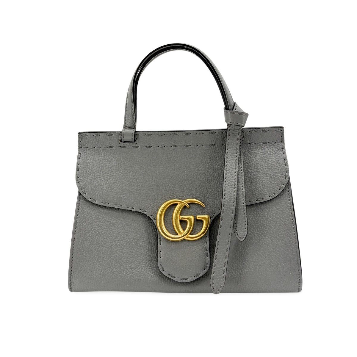 Gucci GG Marmont Animalier Top Handle Leather Medium