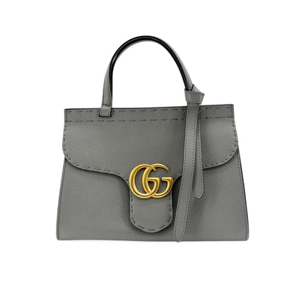 Gucci GG Marmont Animalier Top Handle Leather Medium