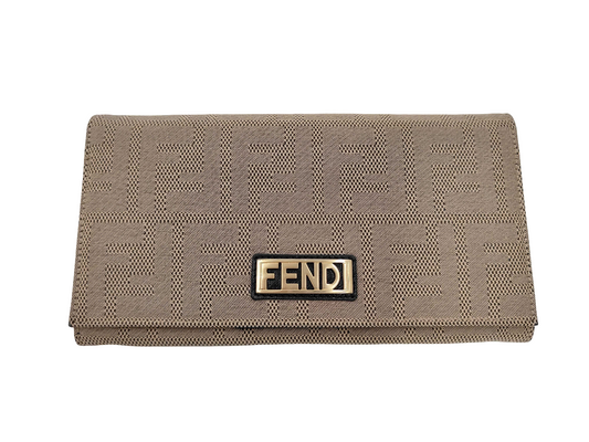 Fendi Logo Continental Leather Long