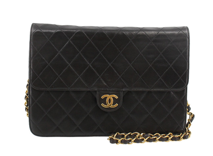 Chanel Chanel Matelassé Cuir Noir Black leather medium