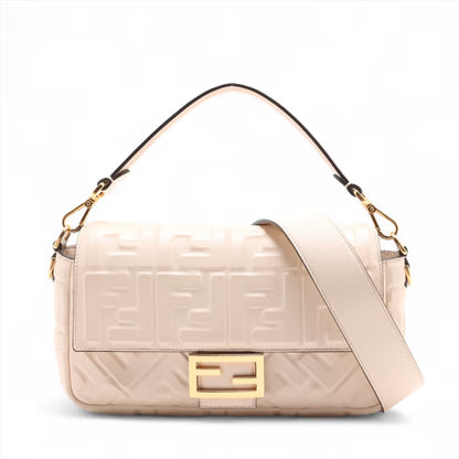 Fendi Baguette NM Bag Zucca Embossed Leather Medium