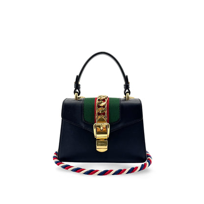 Gucci Sylvie Top Handle Leather Mini