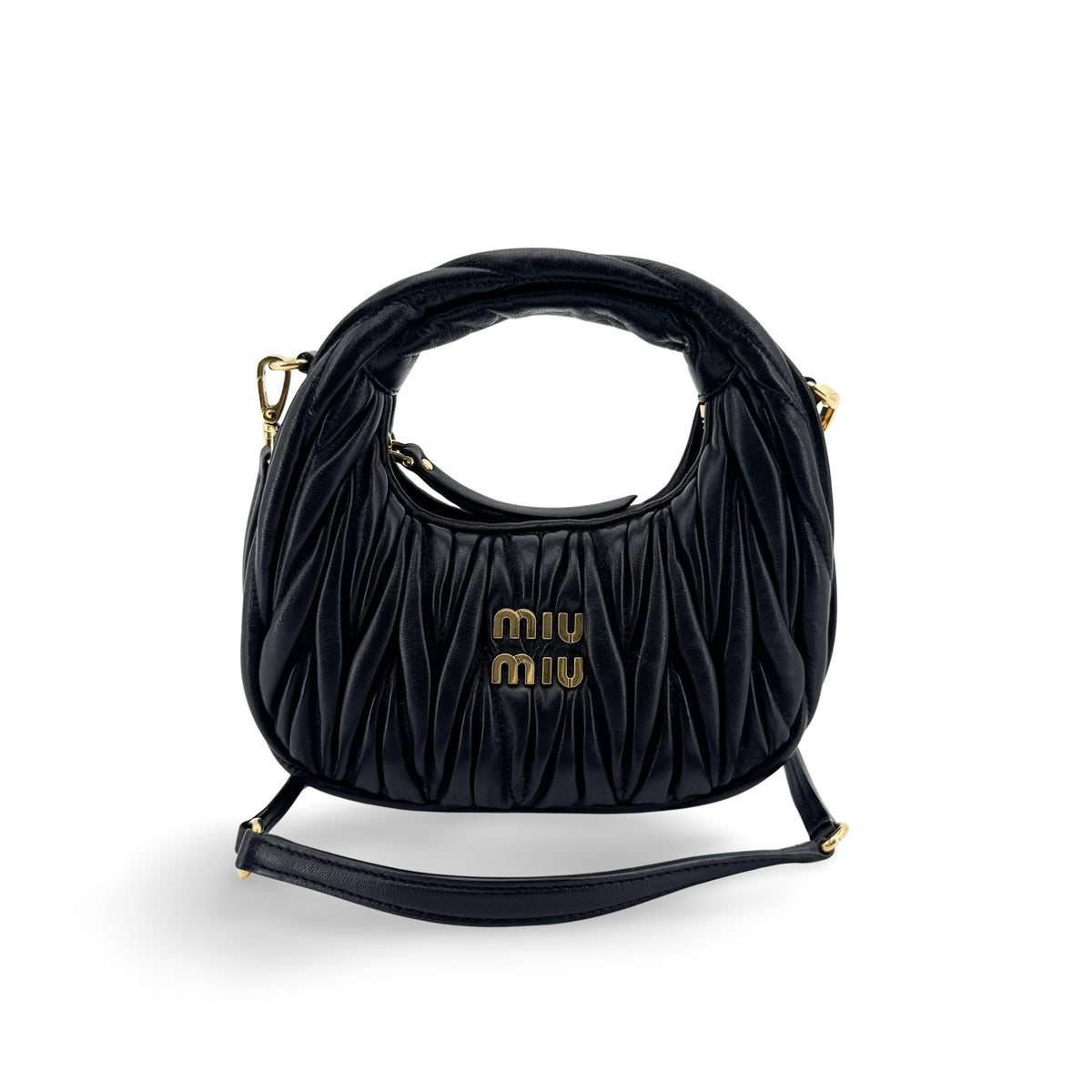 Miu Miu Wander Hobo Matelasse Leather Micro