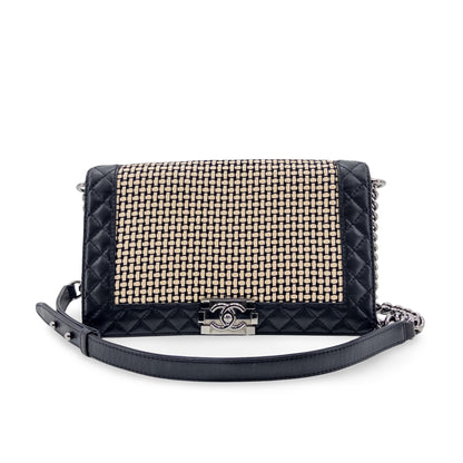 Chanel Reverso Boy Flap Woven Calfskin Old Medium