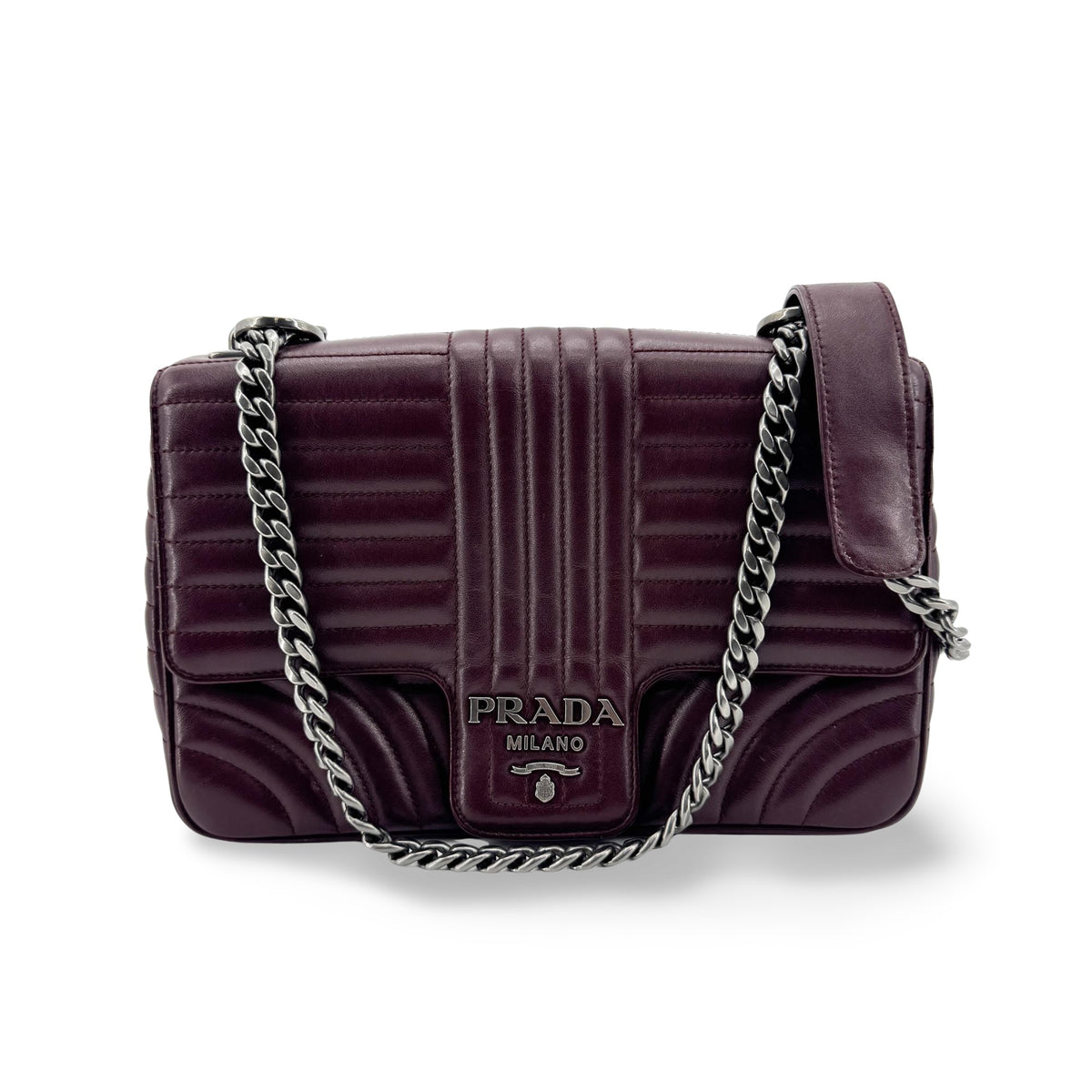 Prada Chain Flap Diagramme Quilted Leather Small