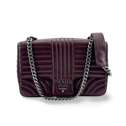 Prada Chain Flap Diagramme Quilted Leather Small