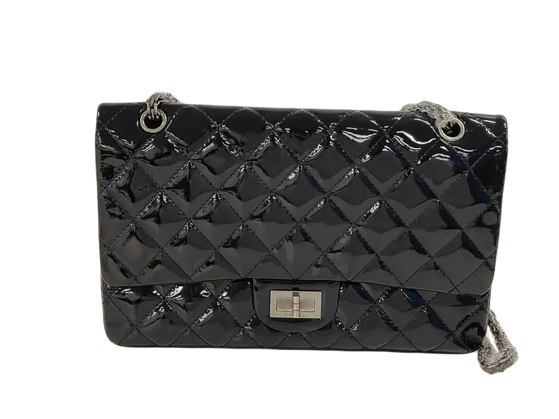 Chanel So Black Reissue 2.55 Flap Quilted Patent Large