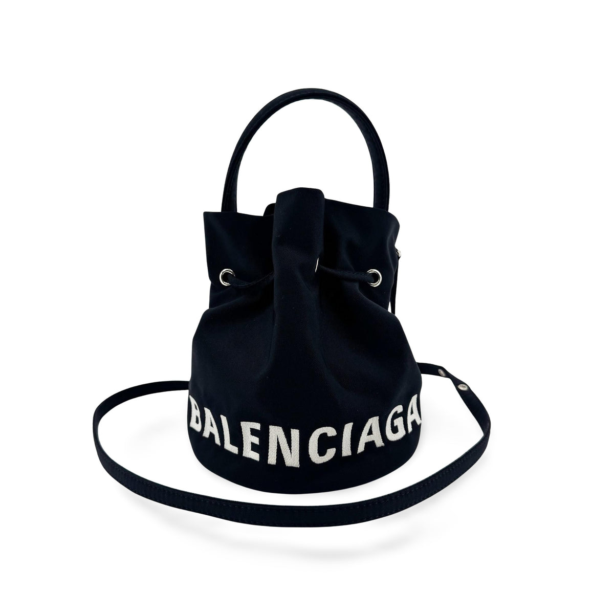 Balenciaga Wheel Drawstring Bucket Nylon XS