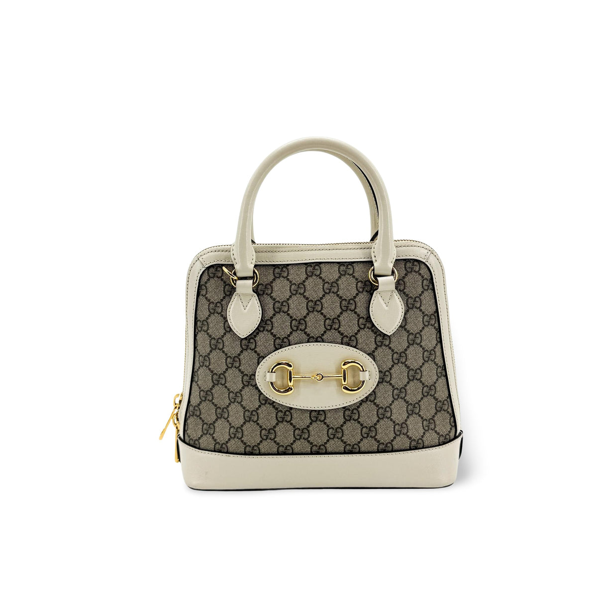 Gucci Horsebit 1955 Top Handle GG Coated Canvas with Leather Small